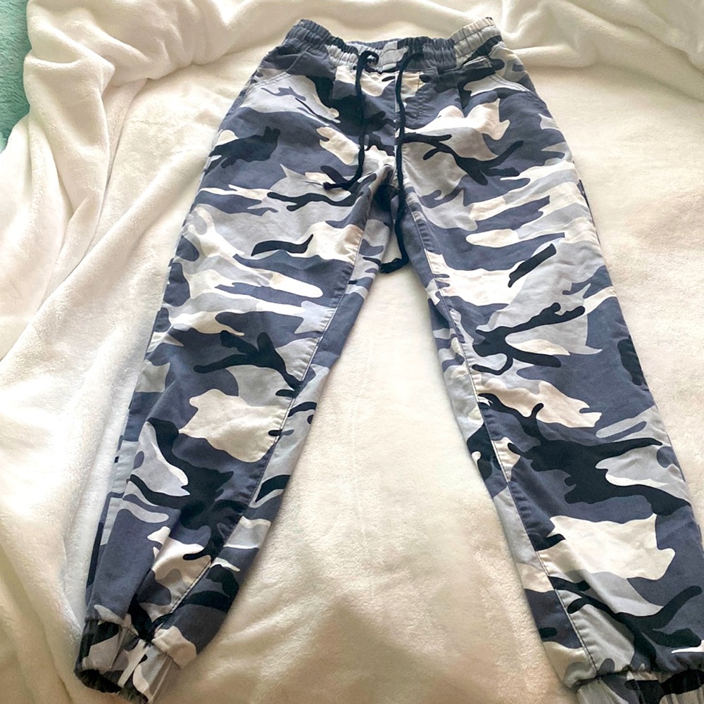 These are some camouflage pants size 1/2